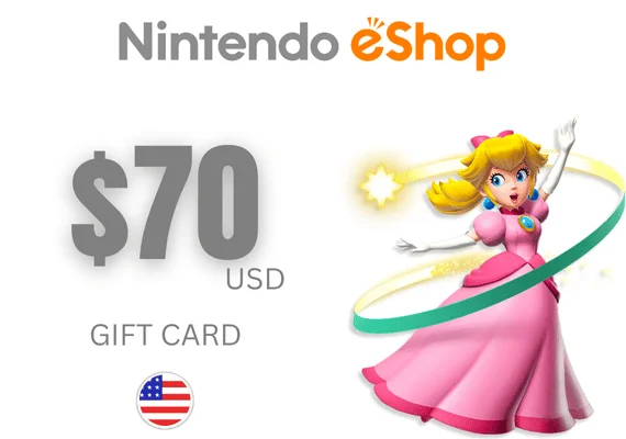 Nintendo eShop Gift Card $70 USA – Canje instantáneo para juegos y contenido digital